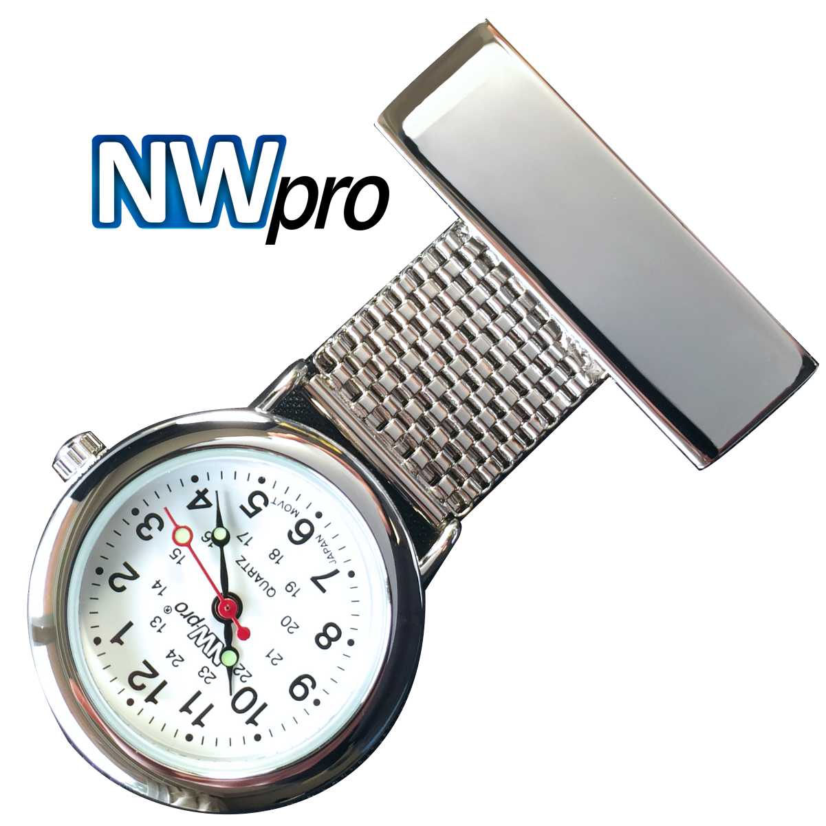 Nurses Pinned Watch - NW•PRO Wide Braided - Silver